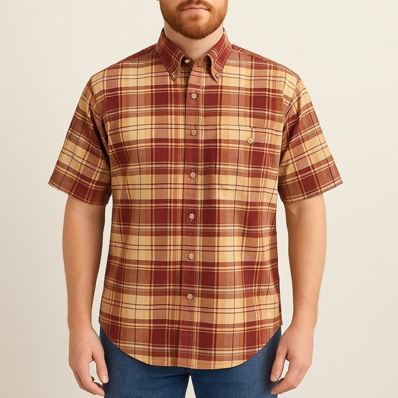Orvis Other - Orvis Vintage Cotton Plaid Short Sleeve Button Down Shirt Size L Normcore